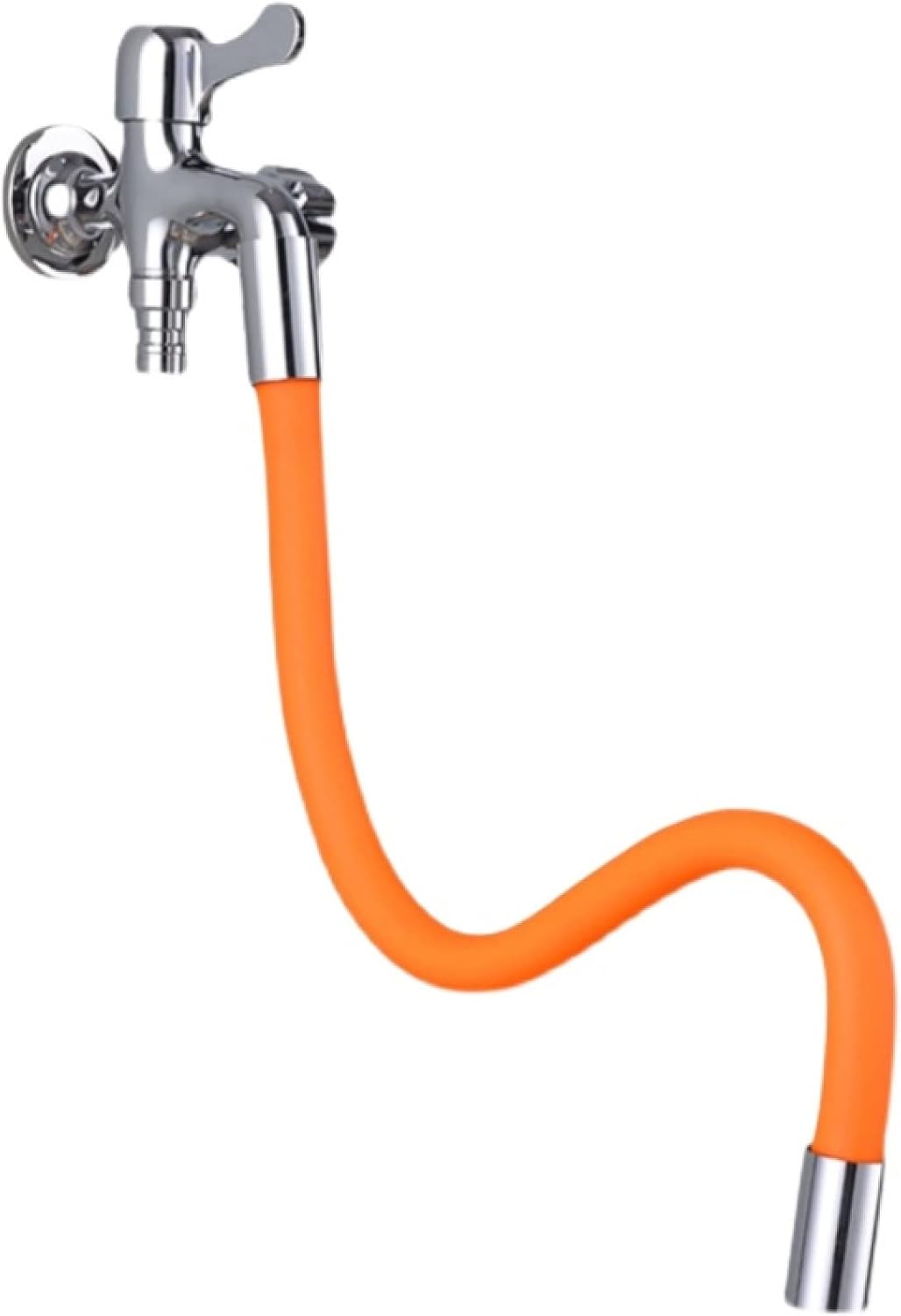 Flexible Faucet Extension Tube tap Extension for Kitchen Sink Spray Attachment Faucet Extension Hose 360° Bendable Faucet for Balcony Kitchen,Orange,30cm