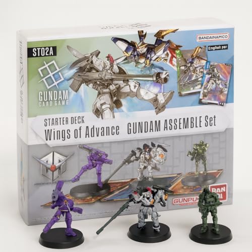 BANDAI Juego de cartas Gundam para principiantes, Wings of Advance (ST02A), 50 cartas, 3 minis Gundam