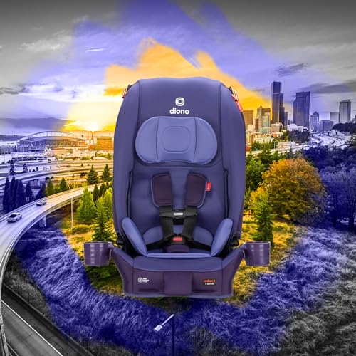 Image of Diono Radian 3R, All-in-One Convertible Car Seat, Rear and Forward Facing, 10 Years 1 Car Seat, Slim Fit 3 Across, Purple Wildberry