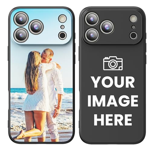 Custom Photo Cases for iPhone 17 16 15 14 13 12 11 Air/Pro/Pro Max/Plus/Mini– Custom Design, Shockproof Protection, Printed in USA, Express Your Style, Unique Gift for Family and Friends (Black)