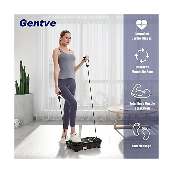 Gentve-Vibration-Plate-Exercise-Machine-Whole-Body-Workout-Machine-Fitness-Vibration-Platform-Machine-for-Weight-Loss-Foots-Massage-with-Loop-Bands-Bluetooth-Remote-99-Levels Vibration Plate Exercise Machine - Whole Body Workout Machine ,Fitness Vibration Platform Machine for Weight Loss & Foots Massage with Loop Bands + Bluetooth + Remote, 99 Levels