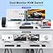 4K HDMI KVM Switch 4 Computers 2 Monitors with 3 USB3.0 Ports, 4K@60Hz Dual Monitor KVM Switch 4 Port for 4 PCs Share 2 Monitors, Support Button Switch, Desktop Controller,Adaptive EDID, 4 in 2 Out