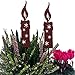 KRONLY 2 Stück Gartenstecker Kerze 25cm Metall Roststecker Weihnachten Advent wetterfest Gartendeko Outdoor, Braun Outdoor günstig Kaufen-KRONLY 2 Stück Gartenstecker Kerze 25cm Metall Roststecker Weihnachten Advent wetterfest Gartendeko Outdoor, Braun