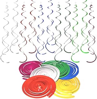 Hanging Swirls Party Decorations 36 Pcs Multicolor Spiral Streamers Halloween Party Supplies for Ceiling Birthday Wedding Party