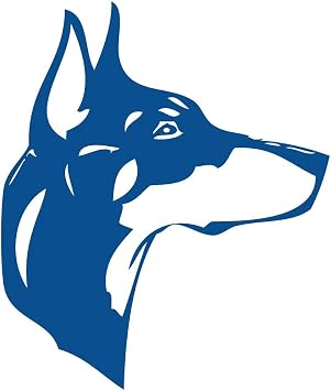 Decaltor Blue Doberman Head Dog Decal Sticker Peel and Stick Sticker Graphic Auto, Wall, Laptop, Cell, Truck Sticker for Windows, Cars, Trucks