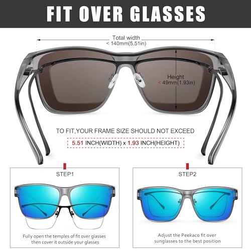 Image of Polarized Sunglasses Fit Over Glasses for Women Men | Oversized Square Sun Glasses UV400 Protection
