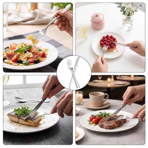 Image of 72 Pieces Stainless Steel forks and knives Dinner Flatware Set