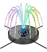 SEIRMEP Solar Fountain Pump with 3 Spray Height Adjustments, Upgraded Glass Solar Bird Bath Fount...