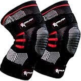 Weightlifting Knee Sleeves for Crossfit Powerlifting and Weight Training - 1 Pair of Compression Sleeve Wraps for Knees with Power Lifting Padded Support Stabilizer Brace to Squat Better