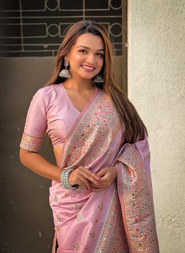 Image of Original Pashmina Kashmiri Silk Zari Woven Saree