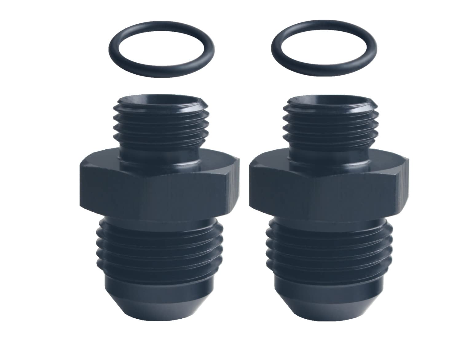 Adaptador 6AN ORB a 8AN macho DEWHEL con junta tórica para riel de combustible de aluminio