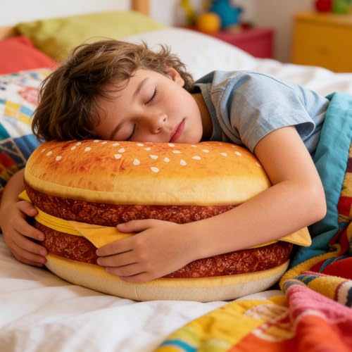 Oreiller en Forme de Hamburger, grand coussin doux et confortable - 3