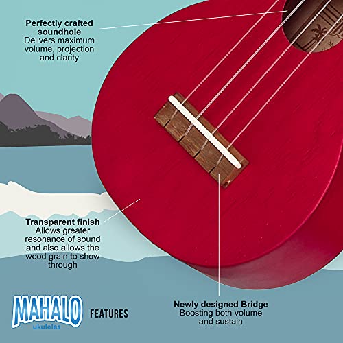 Mahalo Kahiko Ukulélé Soprano avec Housse Rouge Satin - Les Beatles, Paul McCartney, John Lennon, RIngo Starr, George Harrison Mahalo Kahiko Ukulélé Soprano avec Housse Rouge Satin – Image 4