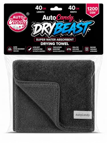 Image of DryBeast 1200 GSM Premium Microfiber Cloth for Car & Bike | 40 x 40 cm | Ultra Plush, Super Absorbent & Scratch-Free Drying Towel | Safe for Paint, PPF, Ceramic Coating & Glass