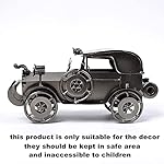Metal Antique Vintage Car Model QBOSO Handcrafted Collections Collectible Vehicle Toys for Bar or Home Decor Decoration Great Birthday Gift (Black-Silver, Large - Image 4