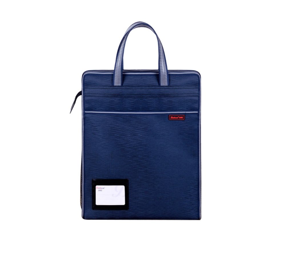 Portable Handbag Oxford Cloth Zipper Bag A4 File Bag Documents Bag Storage Bag Pouch Hand Carry Bag Lunch Bag with Multiple Pockets Waterproof for Books Folders Bills — image 1