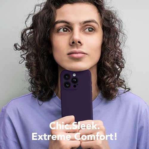 Image of Magnetic for iPhone 15 Pro Max Case, Compatible with MagSafe, [Full Camera Protection][Screen Protector] Silicone Shockproof Protective Phone Case for iPhone 15 Pro Max 6.7 inch, Deep Purple