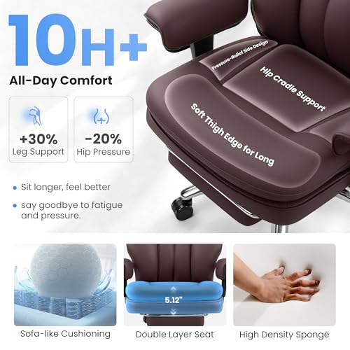 Image of Big and Tall Office Chair with Lumbar Support Ergonomic Computer Desk Chair