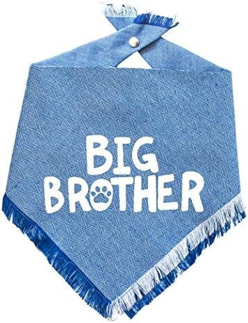 Everything Tailed Blue Big Brother Dog Bandana for Pregnancy Announcement, Pet Photo Prop, Handkerchief and/or Scarf for Dog, Fits Medium to Large Dogs