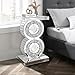 Pregaspor Crushed Diamond Mirrored End Table, Unique Side Table with Crystal Inlay,Coffee Table for Living Room Bedroom