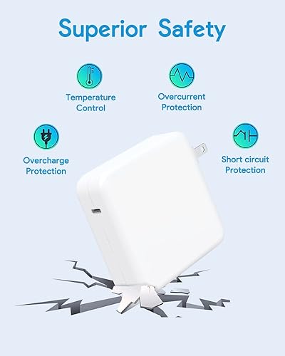 Miniatura 13 de Cargador Mac Book Pro, adaptador de corriente USB C de 61 W/67 W para MacBook Pro/Air de 13/14 pulgadas, para MacBook de 12 pulgadas, cable de carga