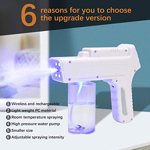 Cordless Nano Steam Spray Gun, Portable Electric Sprayer Machine With Blue Light, Can Be Cold Sprayed, Wider Application Range, For Home, Room, Office, School, Car, Indoor Outdoor #TOP3
