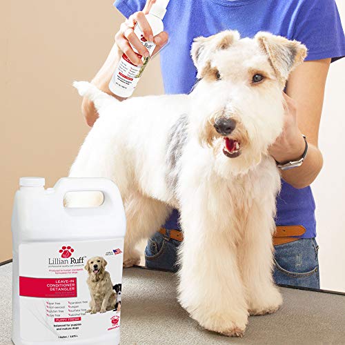 Lillian Ruff Leave-In Dog Conditioner & Detangler Spray - Ph Balanced After-Bath No Rinse Hydrating Dog Conditioning Spray - Silky Shine Spray For Dry Skin Itch Relief, Detangling & Dematting (Gallon) #TOP3