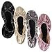 Sidekicks Foldable Ballet Flats Shoes w/ Carrying Case GOLD MEDIUM