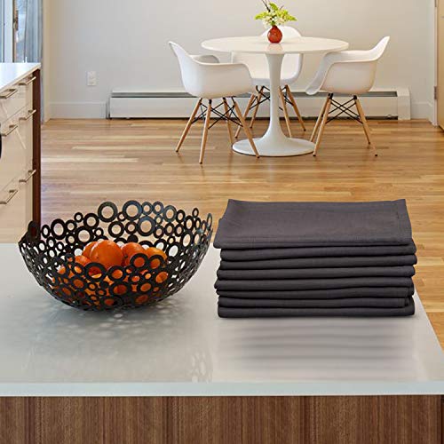 Urban Villa Dinner Napkins Solid Slub Set Of 12 Grey Color Dinner Napkins Over Sized 20X20 In Cloth Napkins Cotton Cloth Napkins Premium Quality With Mitered Corners Ultra Soft Dinner Napkins #TOP1