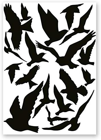 Vogelschutz Aufkleber - 10 Stück Schwarze Fenstersticker Gegen Vogelschlag