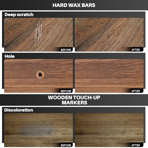 Image of Vinyl Floor Repair Kit with Heat Pen - 11 Colors Laminate Wood Floor Repair Kit Touch Up Marker Hard Wax Linoleum Repair Kit Restore Any Scratches, Stains, Cracks, Hole for Floor, Door, Cabinet