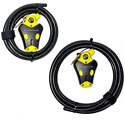 Master Lock - Two Python Adjustable Cable Locks Keyed Alike, 1-6ft, 1-12ft, #8413KACBL-6-12