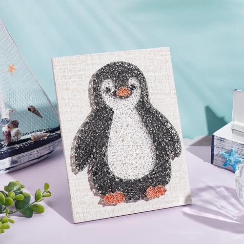 Image of WEBEEDY DIY Penguin String Art Kit for Adult Beginners 3D Cute Animal String Art Crafts Kit,Arts Crafts Kit with Instruction and All Supplies,Home Wall Decorations Christmas Unique Women Gift