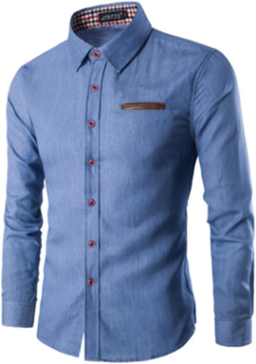 メンズカジュアルスリムフィットスタイリッシュウォッシュデニム長袖ジーンズTシャツカジュアルファッションメンズ服