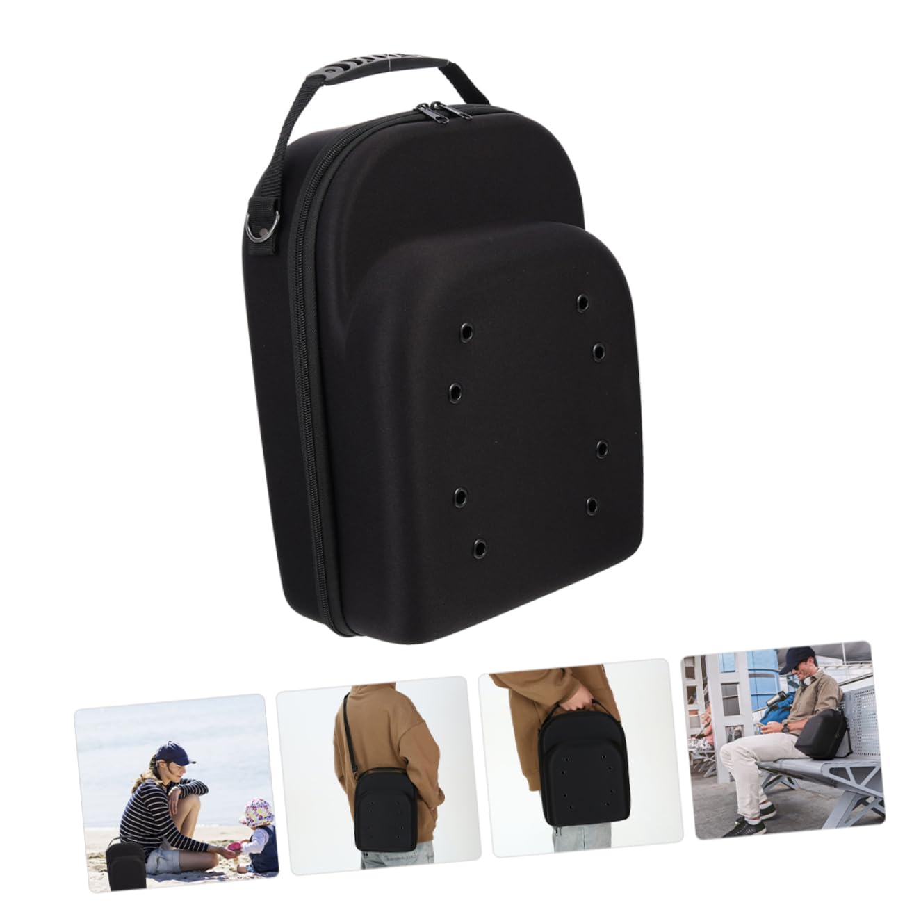 GALPADA Baseball Hat Holder Case Hard Eva Travel Bag Hat Organizer Box Breathable Air Holes