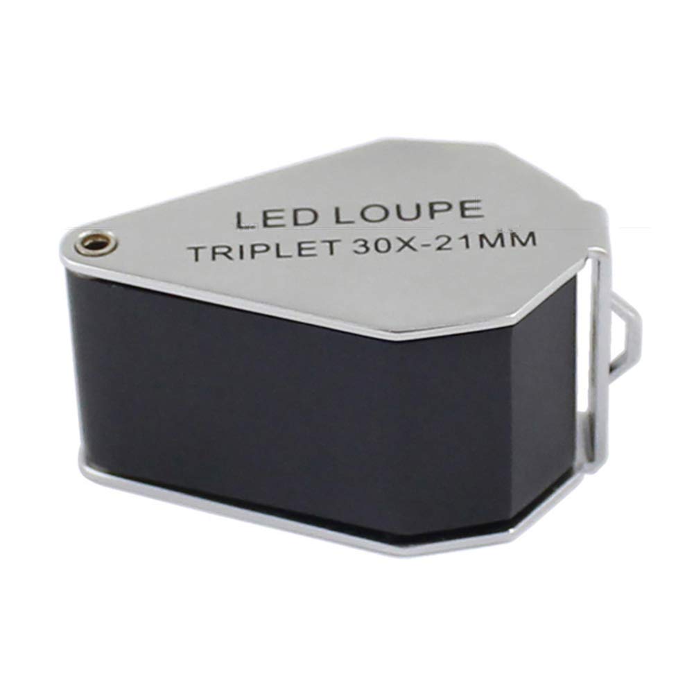 6 LED-Leuchten 30-Fach beleuchtete Juwelierlupe, Faltbare Schmucklupe, helles LED-Licht für Edelsteine, Schmuck, Münzen, Briefmarken