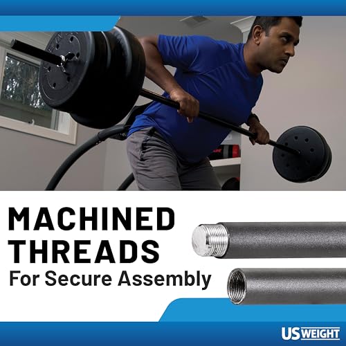 US Weight 3-Piece 54" x 1" Exercise Barbell Set - Includes 2 Spring Clips - 150lb Max Weight Rating - Perfect Workout Barbell for Home Gym or Travel by US Weight - Image 5