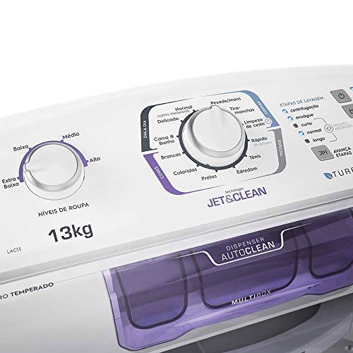 Máquina de Lavar 13kg Electrolux Turbo Economia, Silenciosa com Jet&Clean e Filtro Fiapos (LAC13) 12