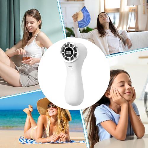 Ventilador portátil recargable sin ruido con pantalla para calor en la escuela 5