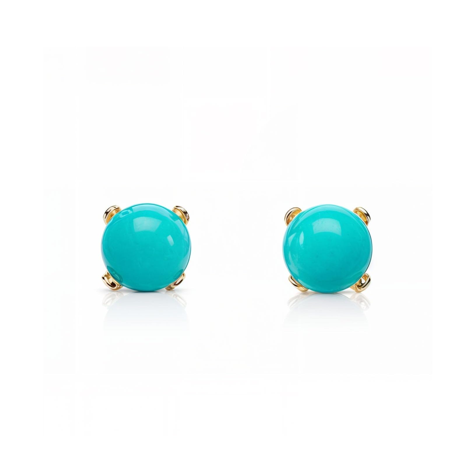 Mondepetit T1769P - Pendientes De Bebe/niña Oro 18 Kilates (18K) Patillas Turquesa 3 Mm. - Estuche Regalo - Certificado De Garantía
