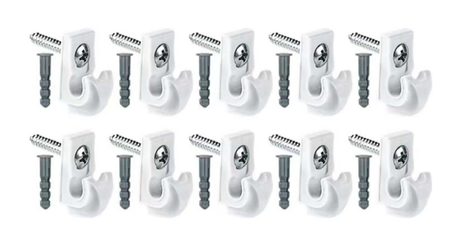 DQZRTUECA Outdoor String Light Hook ABS Gutter Shape Pack of 10-50 Screw-in(White-10pc)