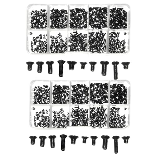 Image of COOLCOLD (2 Box) 1000 Pcs Laptop Screws Kit | Universal Notebook Computer Replacement Screws for SSD, HDD, Hard Drive & Keyboard Repair | Compatible with Dell, HP, Lenovo, Acer, Asus, Toshiba, Samsung