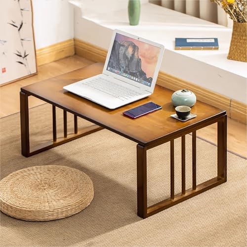Mesa de centro plegable de madera baja compacta rústica 5
