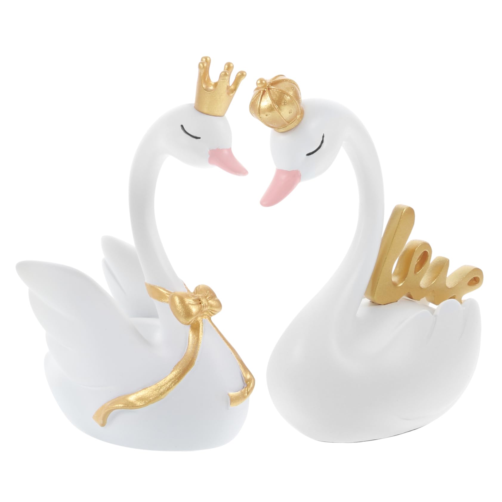 Figurine de baiser de cygne et accessoires de mariage pour table de fête - 8