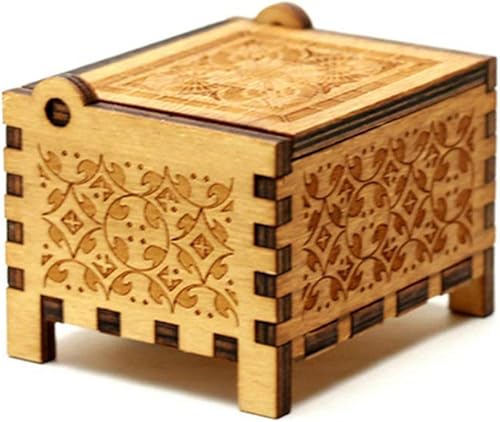 Miniatura 2 de Youtang Swan Lake - Caja de música de madera grabada con mecanismo de mecanismo de cuerda de 18 notas, color marrón