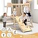Yaofala 8-in-1 Indoor Playground, Indoor Jungle Gym for Toddlers, Kids Climbing Toys Indoor, Wooden Montessori Climber Playset with Swing, Slide, Monkey Bar, Wood Ladder, Climbing Net,Gymnastic Rings