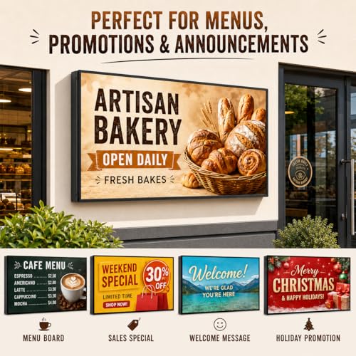 Image of CX P5 Outdoor LED Sign 65 inch x 34 inch, IP65 Waterproof Full-Color Programmable LED Display, 320 x 160 Pixel Digital Sign Board with WiFi & USB Control for Restaurants, Stores & Business Advertising