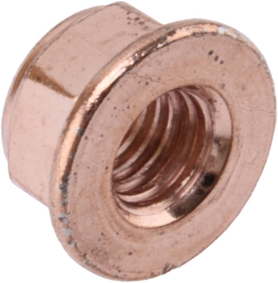 11620643110 1201420072 11621711954 N90085001 25306002589 12Pcs M8x1.25mm Car Universal Copper Plated Exhaust Manifold Lock Nut practical