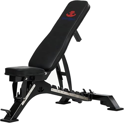 Banco de pesas, banco de pesas ajustable de 1300 libras, capacidad de peso y 40 posiciones ajustables, banco de entrenamiento de fuerza para