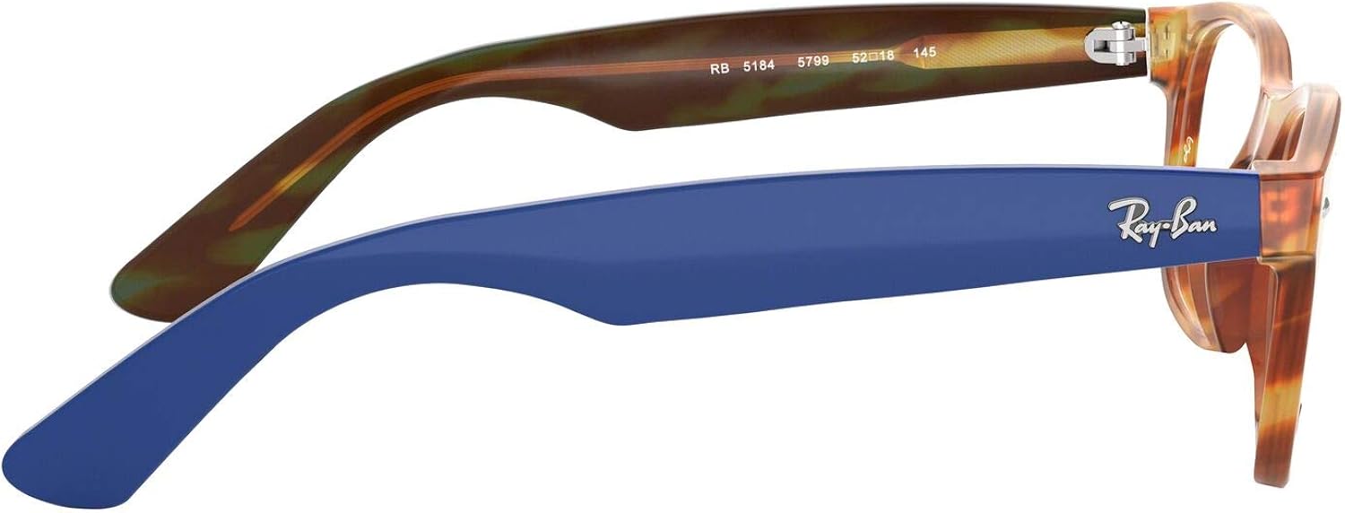 Miniatura 4 de Ray-Ban RX5184-5799 - Gafas de sol color marrón claro, marco Havana de 2.047in con lente de demostración transparente, Marrón claro Havana